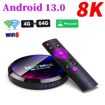 H96 MAX RK3528 Smart TV Box Android 13 WIFI6 Bluetooth-Совместимый 5,0 Медиаплеер С Поддержкой 8K декодирования видео 4 ГБ 64 ГБ телеприставка