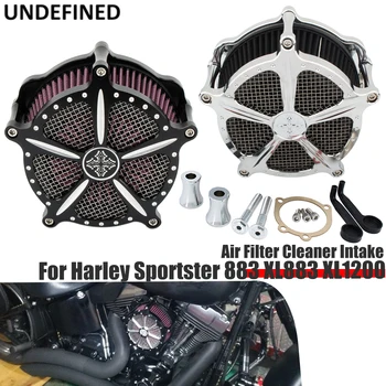 Для Harley Sportster 883 XL883 XL1200 48 72 1991-2021 Очиститель воздушного Фильтра Комплект Впускной Системы Мотоцикла с ЧПУ Воздушные Фильтры Черный