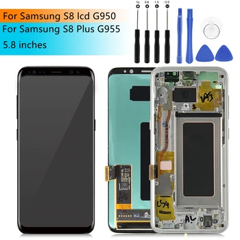 Для Samsung Galaxy S8 ЖК-дисплей G950 Дисплей S8 Plus G955 Экран С Сенсорным Цифрователем В Сборе С Рамкой Замена дисплея s8