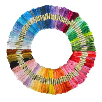 100 штук разноцветных ниток для вышивания крестиком Нитки Мулине длиной 8 метров 6 Нитей Мотки для вышивания крестиком Нестандартного цвета