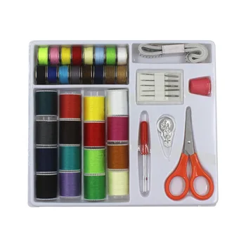 Набор для домашнего шитья 16 цветных швейных ниток 16 ленточных шпулек набор игл для швейной машины ножницы