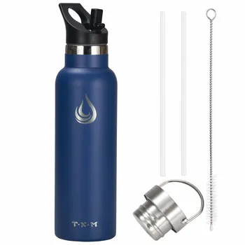 Бутылка для воды TXM с Соломенной Крышкой, Металлические Термосы С Вакуумной Изоляцией Из Нержавеющей Стали, Многоразовые Герметичные Колбы Без BPA, Спортивные