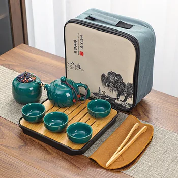 Китайский чайный набор премиум-класса кунг-фу с 1 чайником и 4 чашками, идеально подходящий для любителей чая