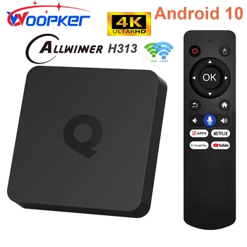 Woopker Q1 TV Box Allwinner H313 Android 10 2 ГБ 16 ГБ Двойной Wifi BT 4K медиаплеер телеприставка