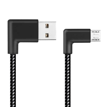 USB 2,0 zu Typ-C Kabel 90 Grad Stecker USB 3,1 Typ-C Schnelle Lade Datenkabel für alle Typ C Gerät Nylon Geflochtene Kabel