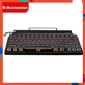 Беспроводная точечная Пишущая машинка в стиле Ретро Механическая клавиатура USB-подключение Механическая клавиатура в стиле панк-колпачок для ключей
