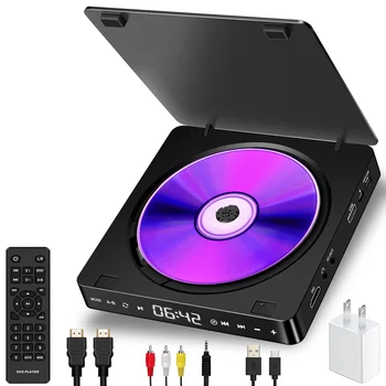 Домашний DVD/ VCD HD Видеоплеер Портативный CD-плеер Многофункциональный проигрыватель 1080P Мини-DVD-плеер с защитой от пропусков с дистанционным управлением