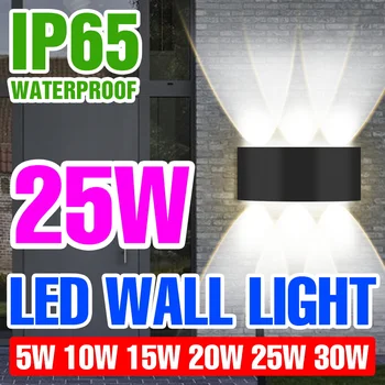 Современный Настенный Светильник Led Outdoor Light 25W 30W Home Wall Decoration IP65 Водонепроницаемый AC85-265V Гостиная Лестница Настенный Светильник Алюминий