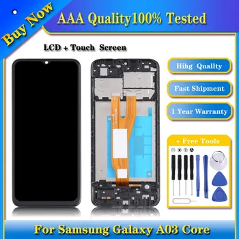 100% Протестированный ЖК-экран для Samsung Galaxy A03 Core Digitizer Полная сборка с рамкой