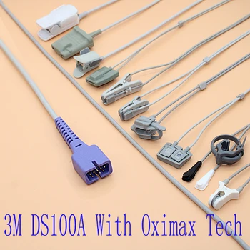 Совместимость Nellcor DS100A с кабелем датчика Oximax Tech Spo2 для взрослых/педиатрических/детских/новорожденных/ветеринарных, кабелем датчика DB9.