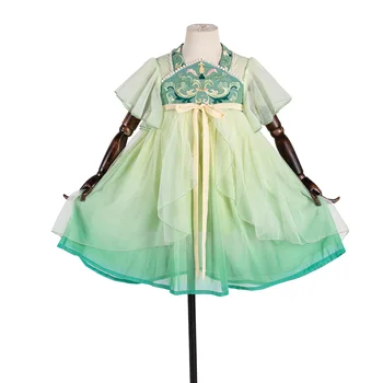 Вышивка Hanfu для девочек, Детские Танцевальные платья Принцессы с коротким рукавом, традиционная китайская одежда, Платье для девочек HFT20