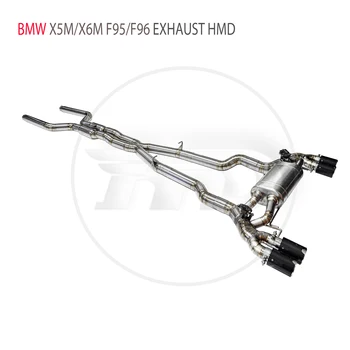 Производительность Выхлопной системы HMD Titanium Для BMW X5M X6M F95 F96 4.4T 2019 + Клапанный Глушитель С Наконечниками M Style