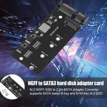1 шт. Преобразование M.2 NGFF в 2.5in SATA (6 Гбит/с) Интерфейсный адаптер Карта расширения Горячая распродажа Без поддержки Nvme M.2 Ngff SSD