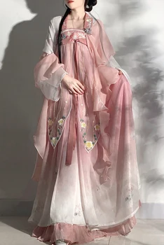 Платье Hanfu, Древнекитайский традиционный женский костюм феи для косплея, летняя танцевальная вечеринка, наряд для женщин