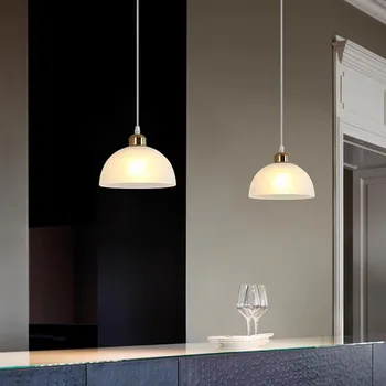 Подвесной светильник из Скандинавского Стекла, светильник E27, стеклянный абажур, светодиодный светильник для Спальни, гостиной, кухни, столовой, ресторана, домашнего декора, Подвесной светильник
