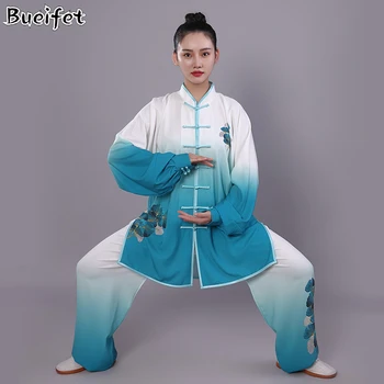 Китайская Традиционная форма Кунг-фу, Одежда для Тайцзи Вин Чун с Длинными рукавами, Высококачественные Костюмы Для Утренних упражнений Тайцзицюань