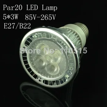 LED PAR20 PAR30 E27 15 Вт 5X3 Вт прожекторная лампа Par20 светодиодная лампа без регулировки яркости/Dimmable LED лампа Бесплатная доставка
